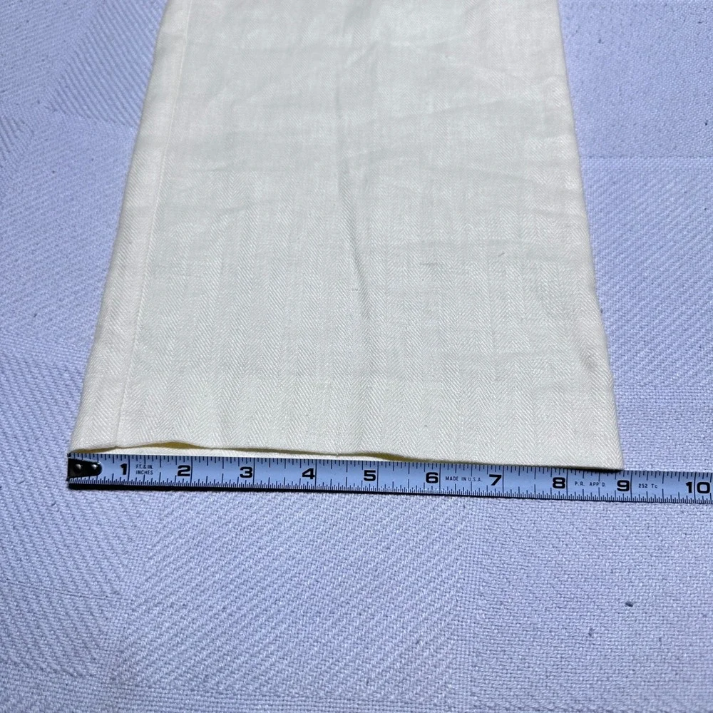 Tommy Bahama Mahalo Bay Pants Mens 38x32 Linen Blend Herringbone Creme Yellow
